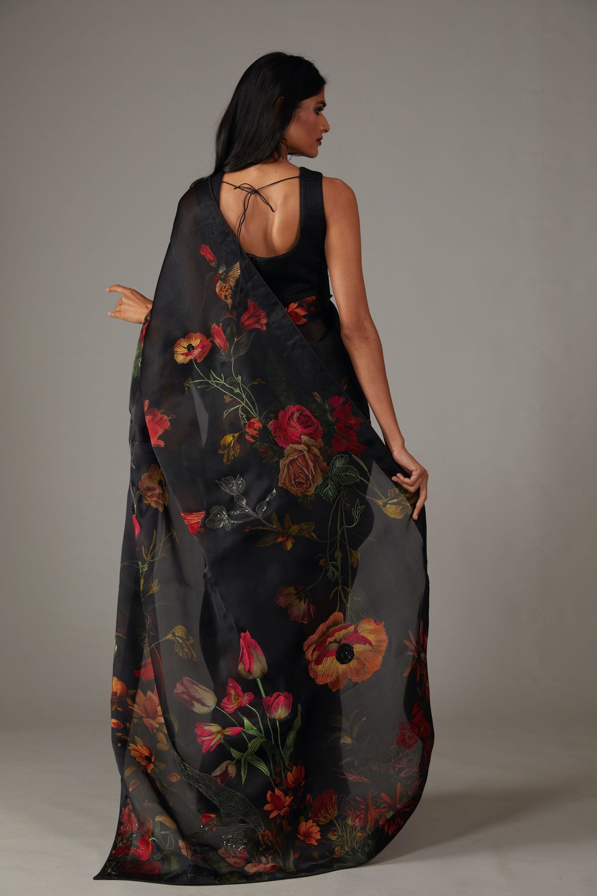 Black Organza Saree