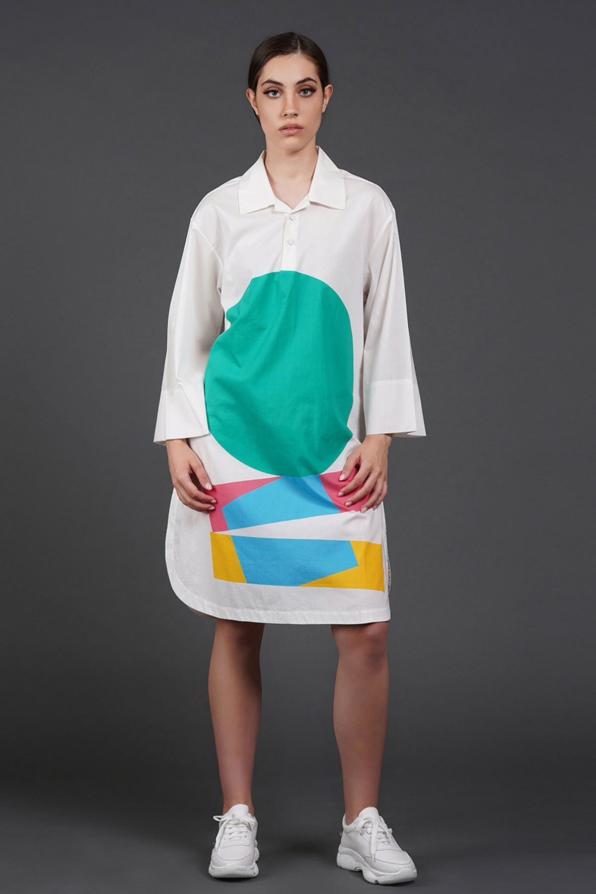Offwhite Dress Digtal Print