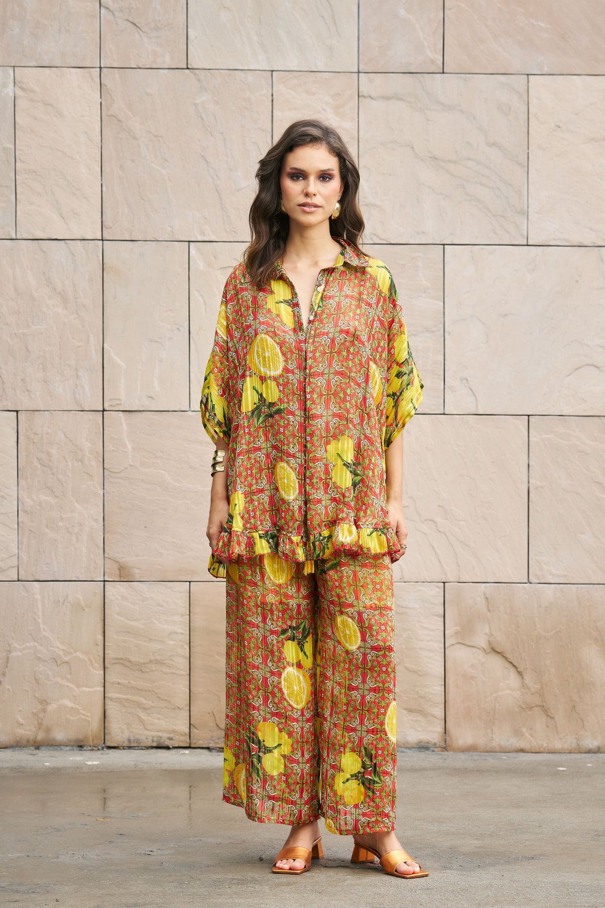 Citrus Breeze Palazzo Set