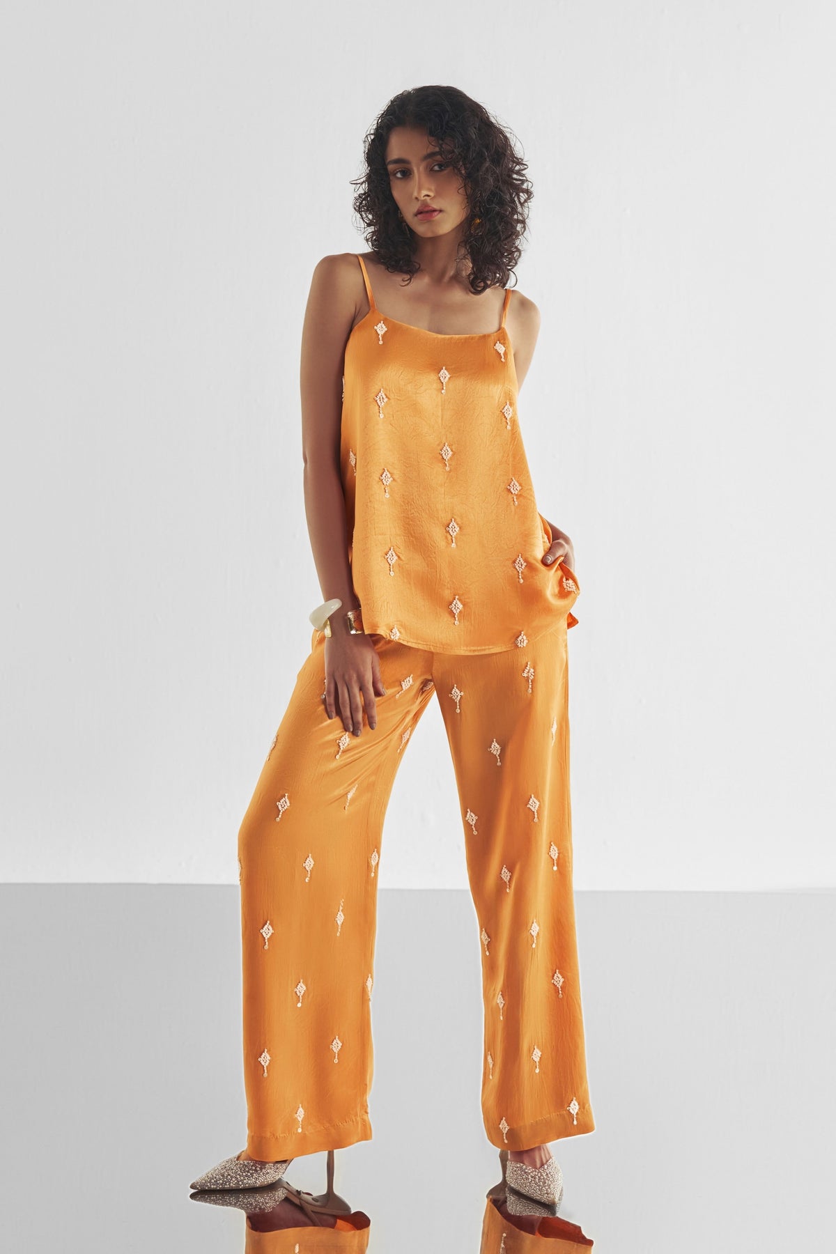 Bead Satin Pants