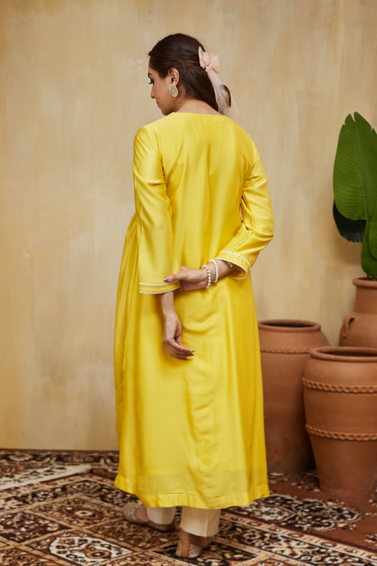 Pastel Yellow Chanderi Azra Kurta