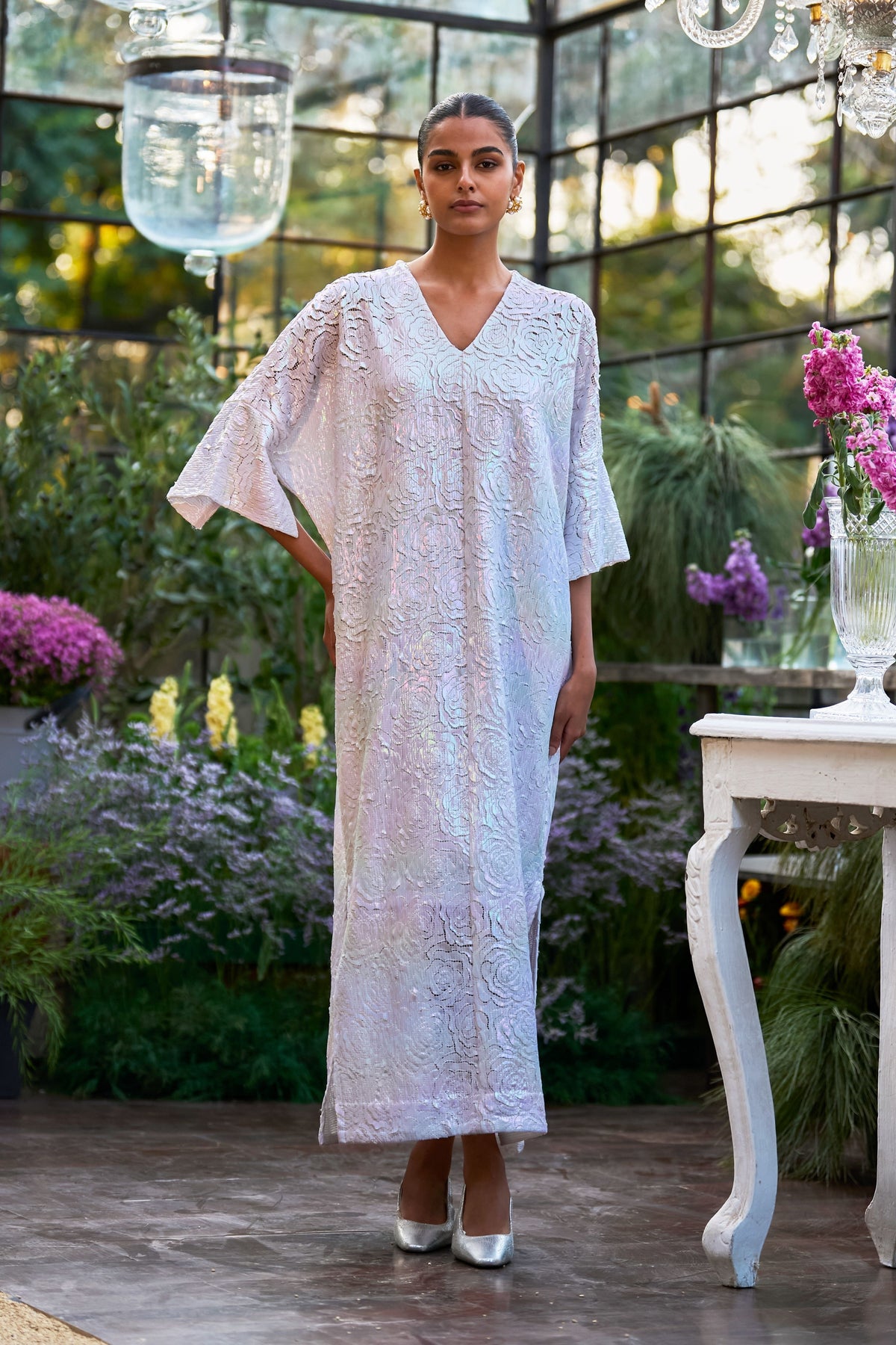 Cutwork Lamé Kaftan