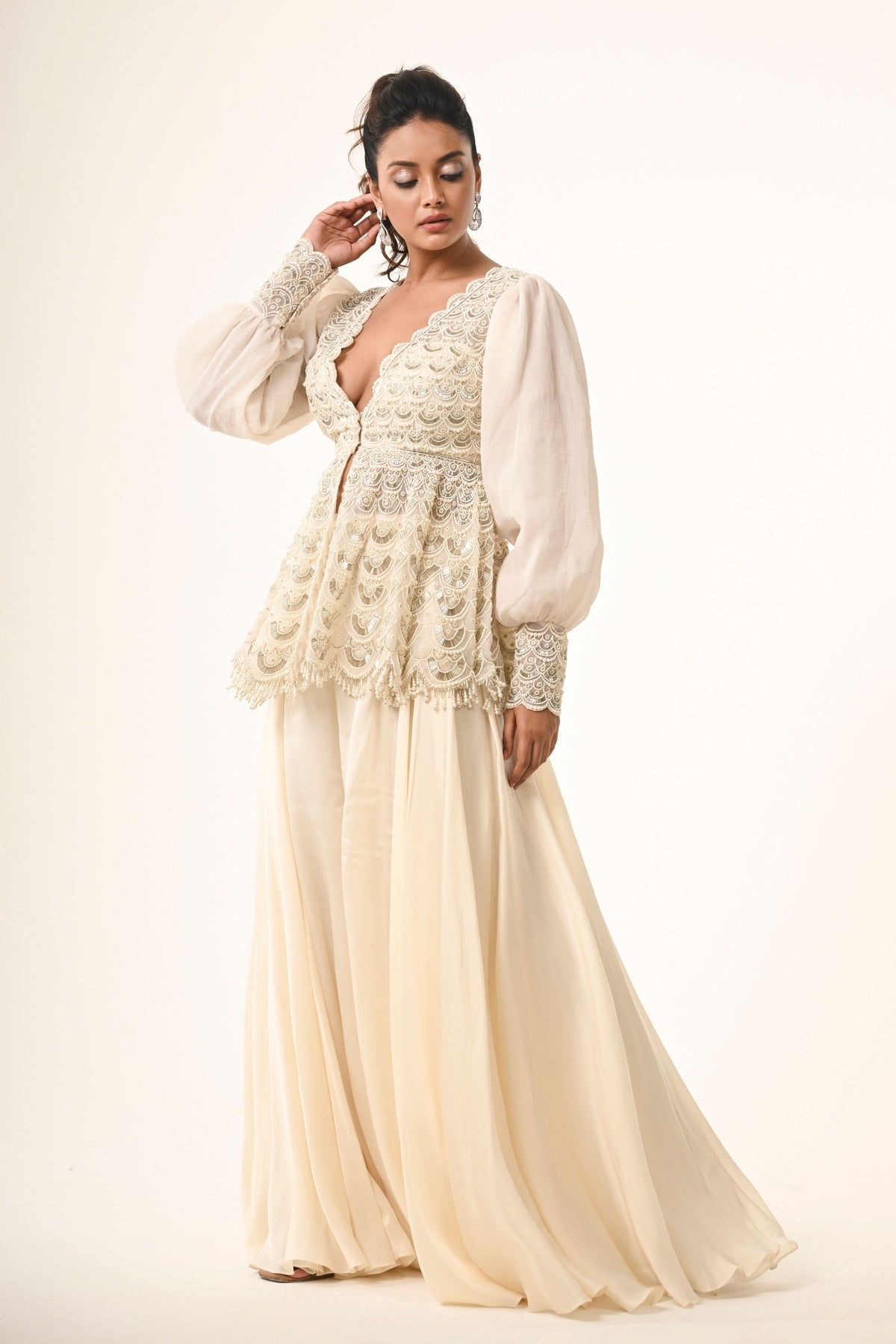 Scallop Grace Sharara Set
