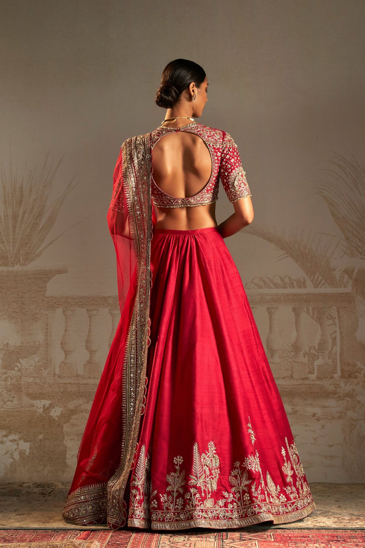 Moga Red Lehenga Set