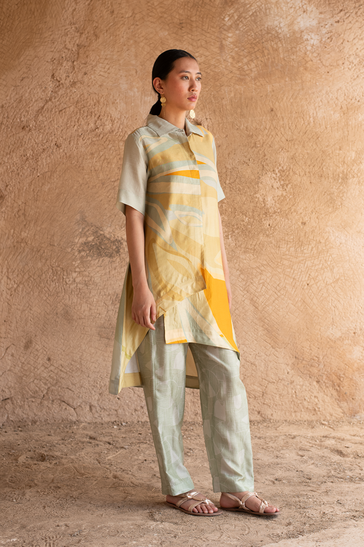 Mint Green Asymmetrical Kurta Set