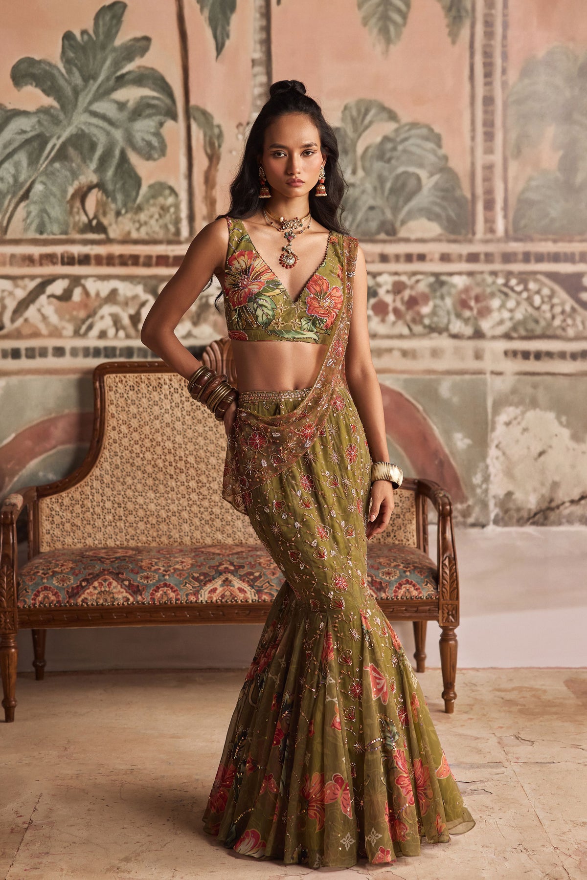 Baagh Bairi Drapped Saree