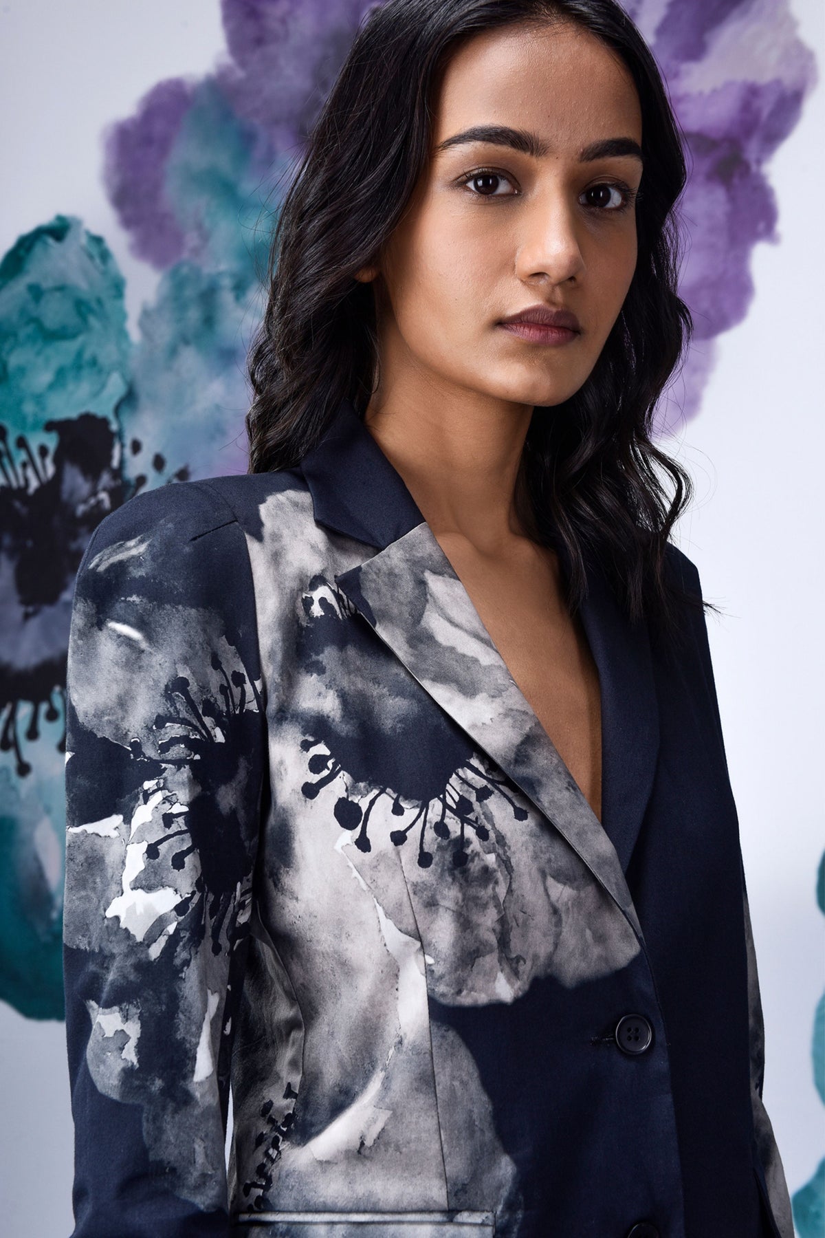 Anemone Flower Jacket Black Grey