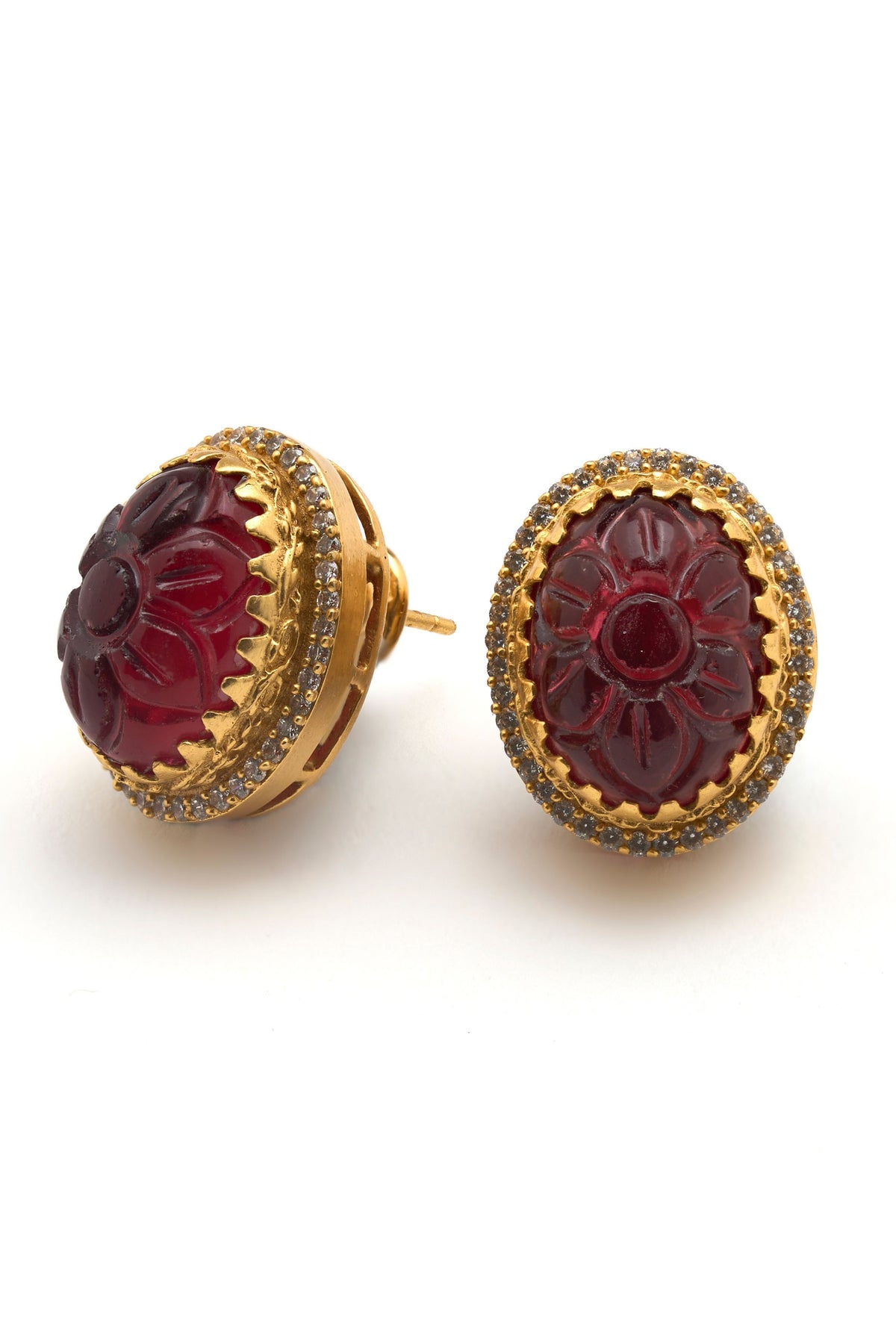 Gulmohar Crimson Studs