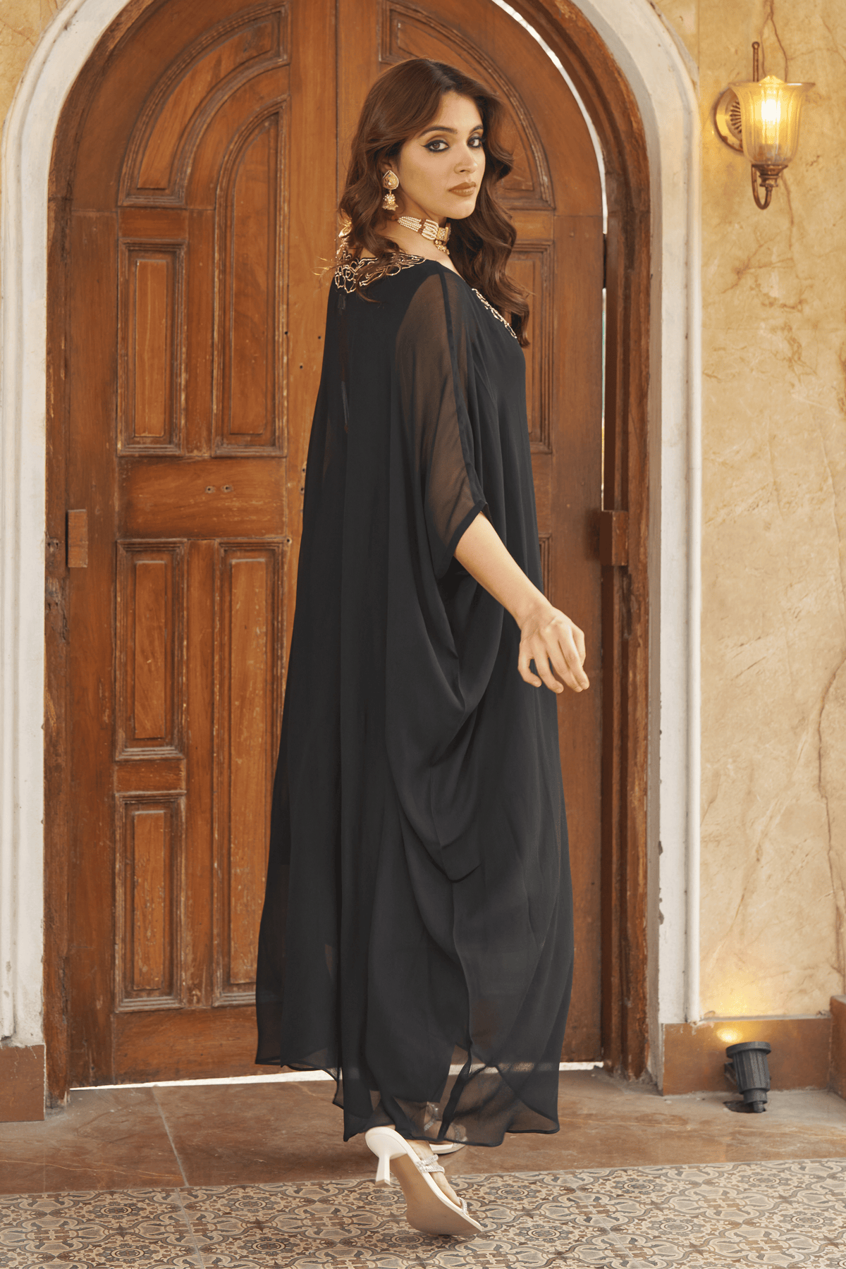 Ruya Black Kaftan Set