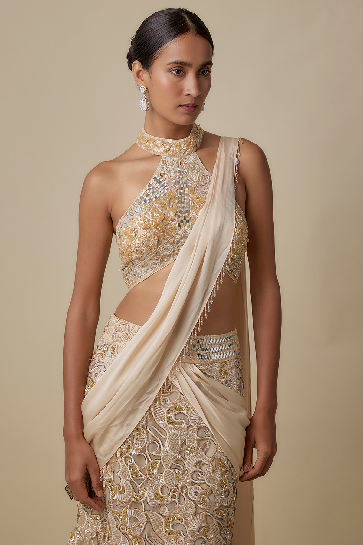 Beeline Drape Saree Set