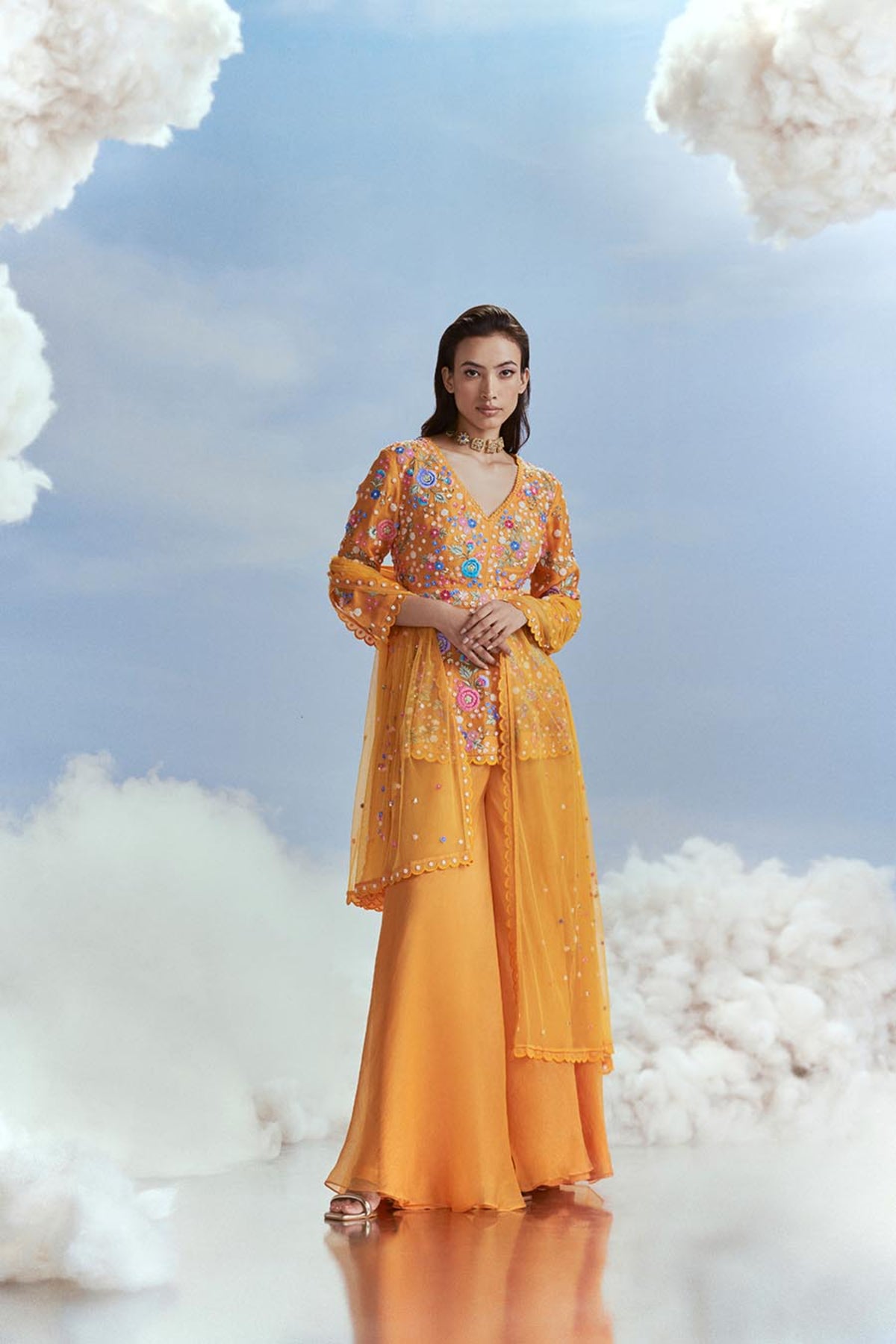 Yellow Mehtab Bagh Sharara Set