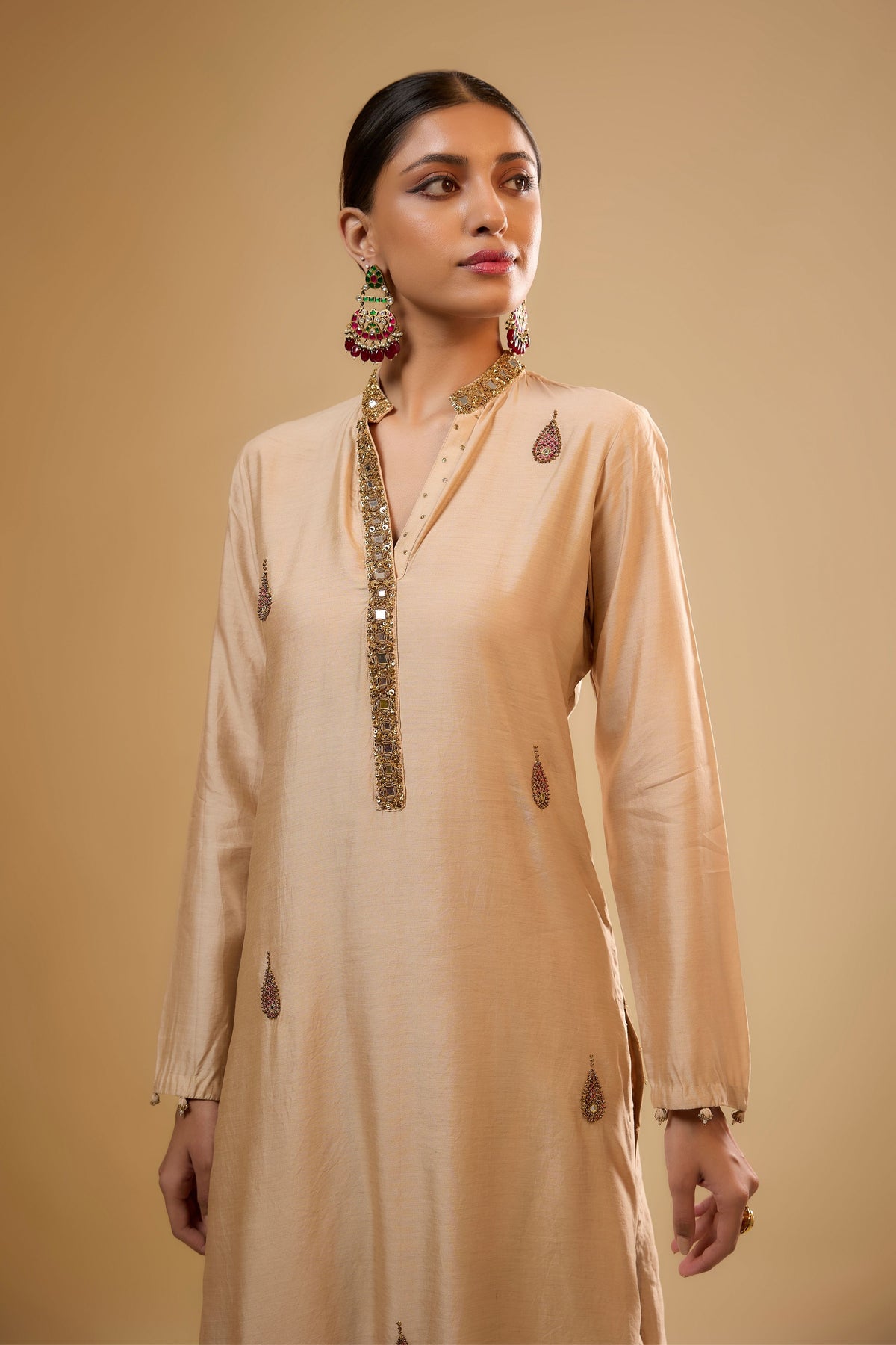 Ivory Applique Kurta Set