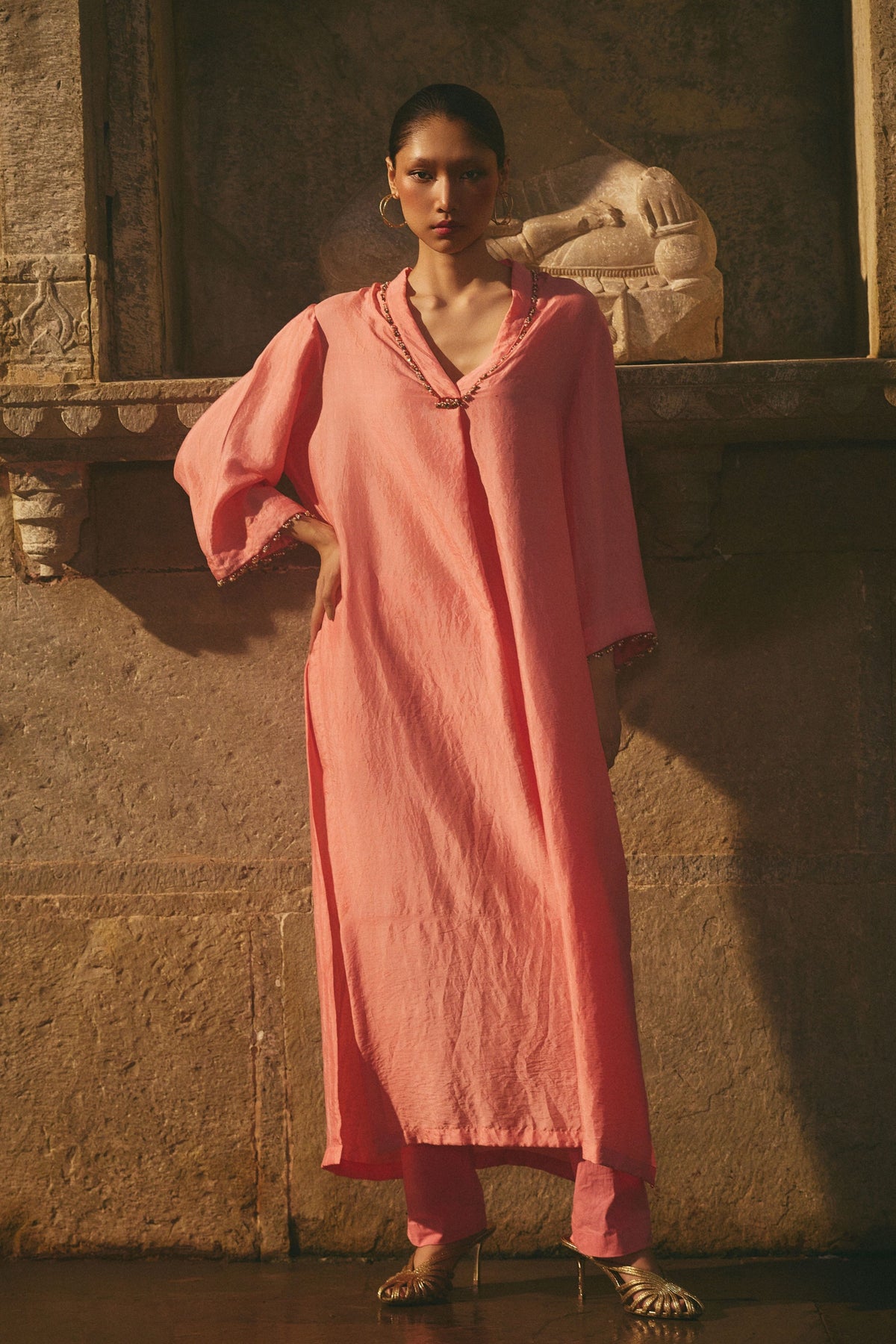 Pink Latkan Kurta Set