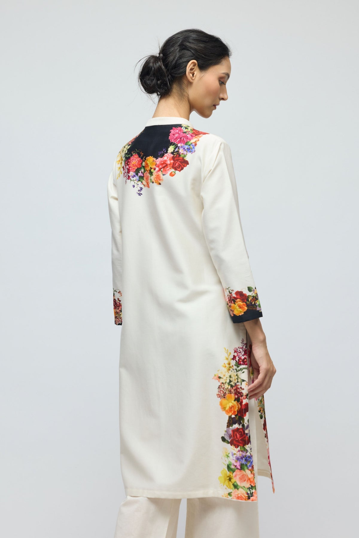 Floral Printed Chanderi Tunic Set