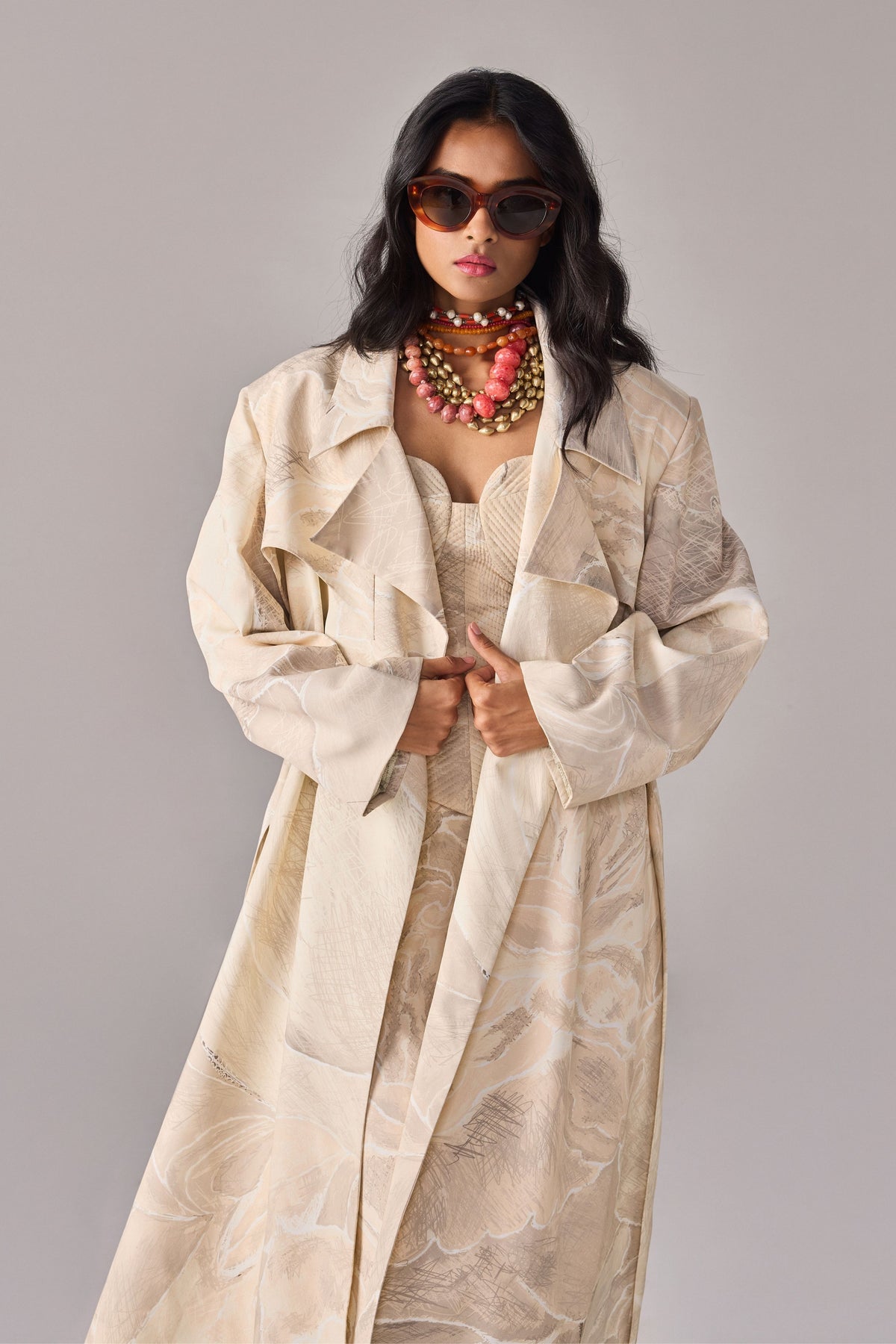 Dull Scratch Flower Harper Trench
