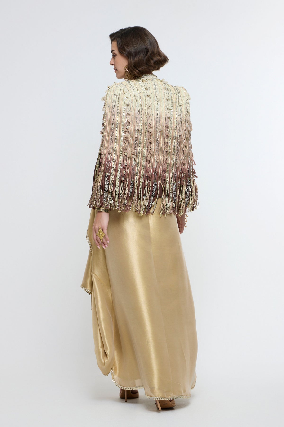 Zeenat Fringe Jacket Set