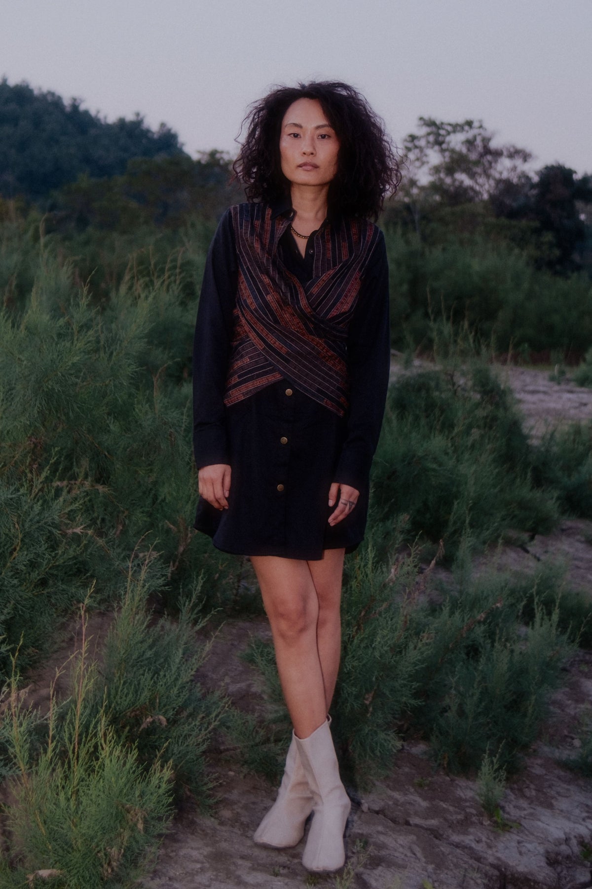 Upcycled Seattle Black Copper Dress