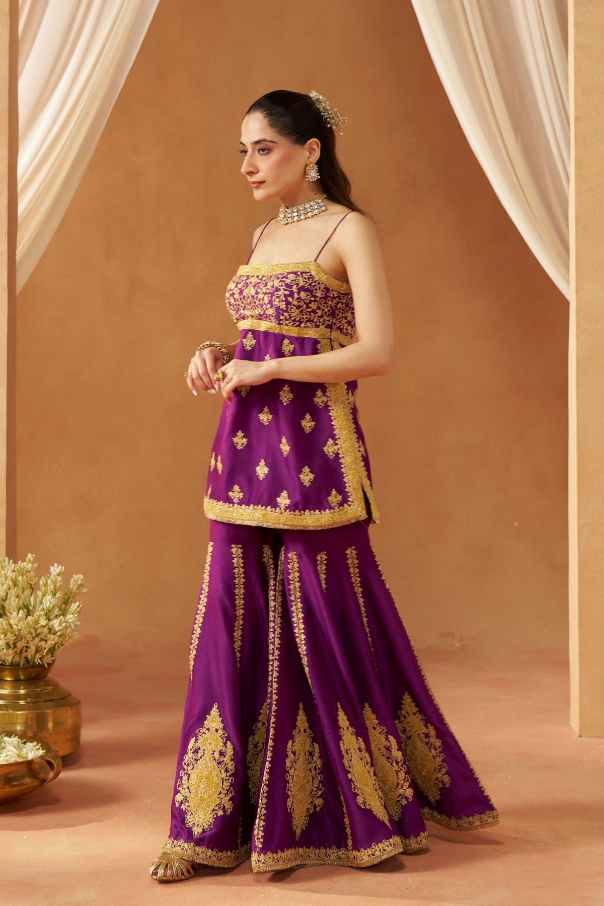 Najma Deep Purple Kurta Set