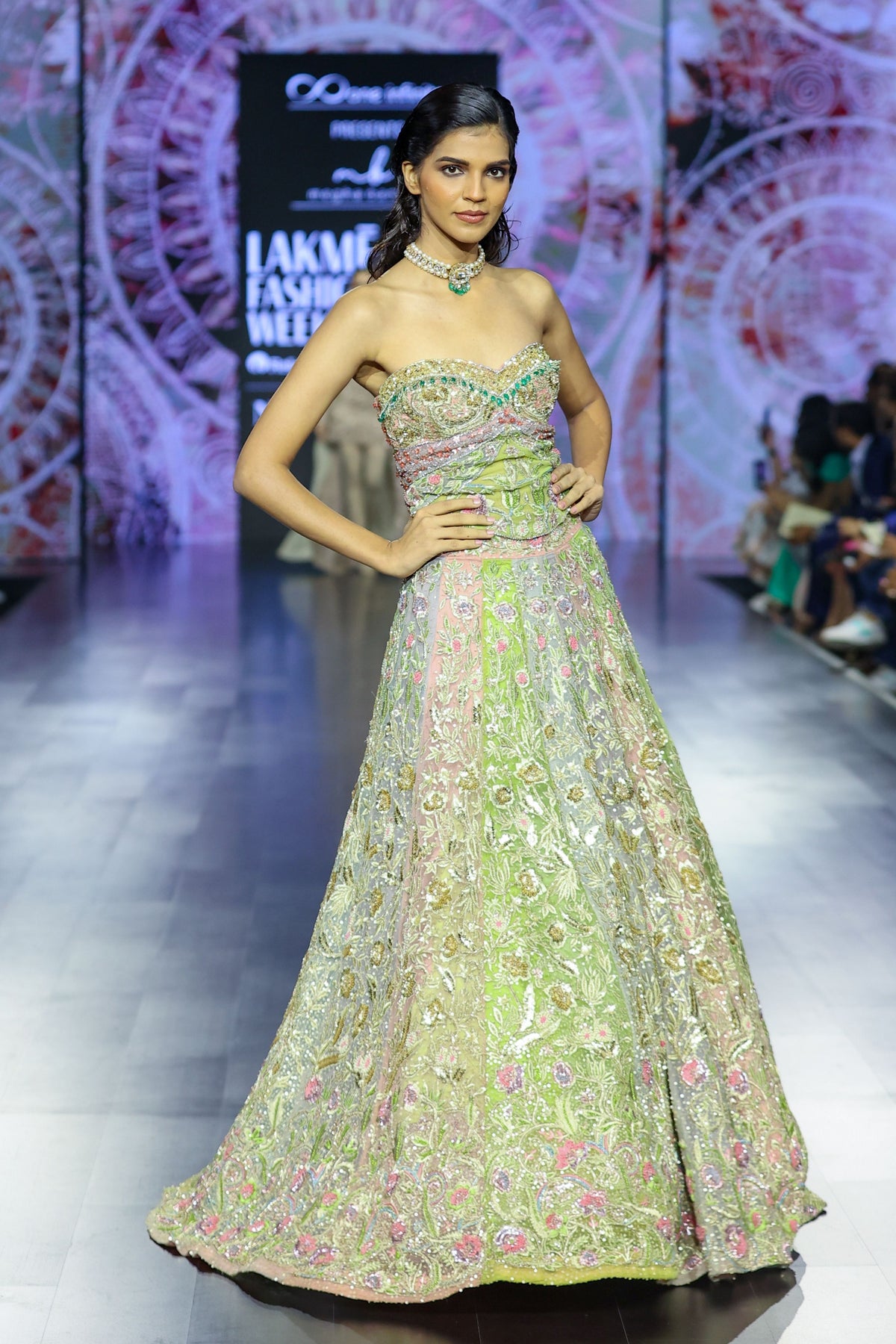 Satrangi Swarna Lehenga With Corset