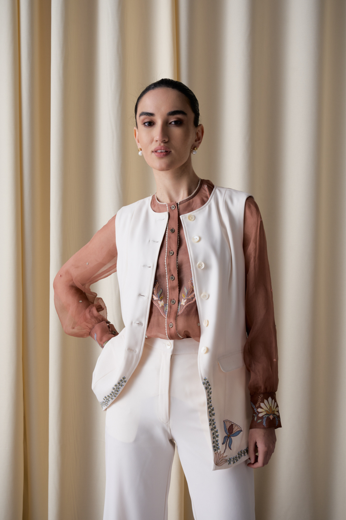 Moonlight Ensemble Ivory Jacket Set