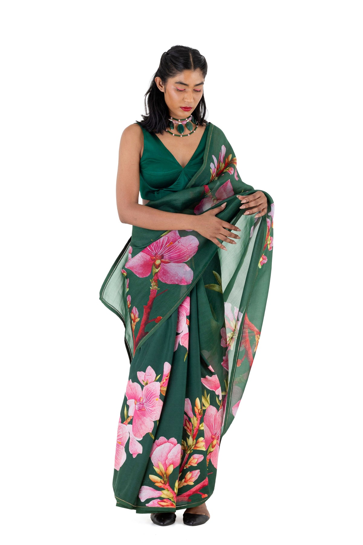 Anyaar Green Saree