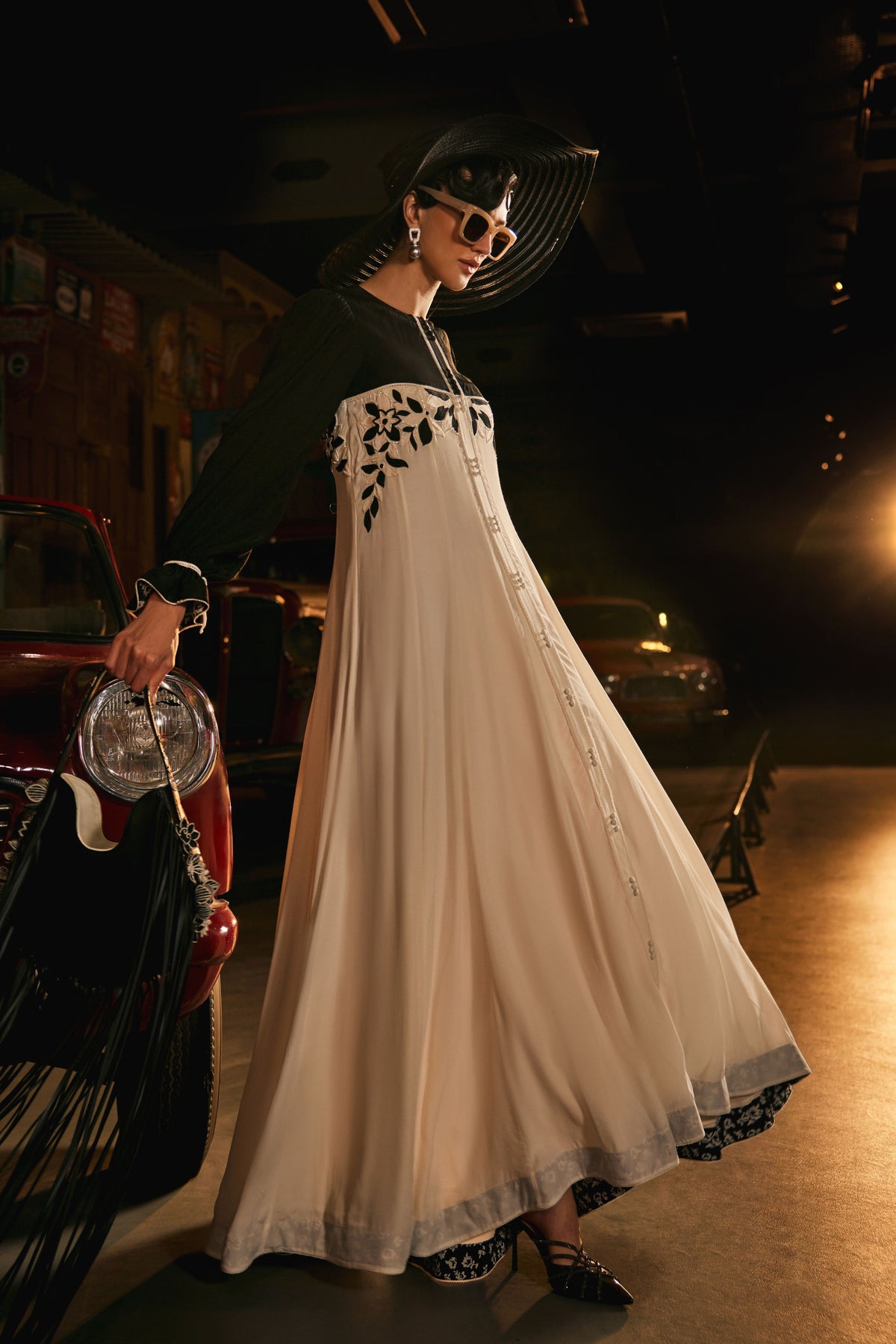 Flared Floor Length Dress