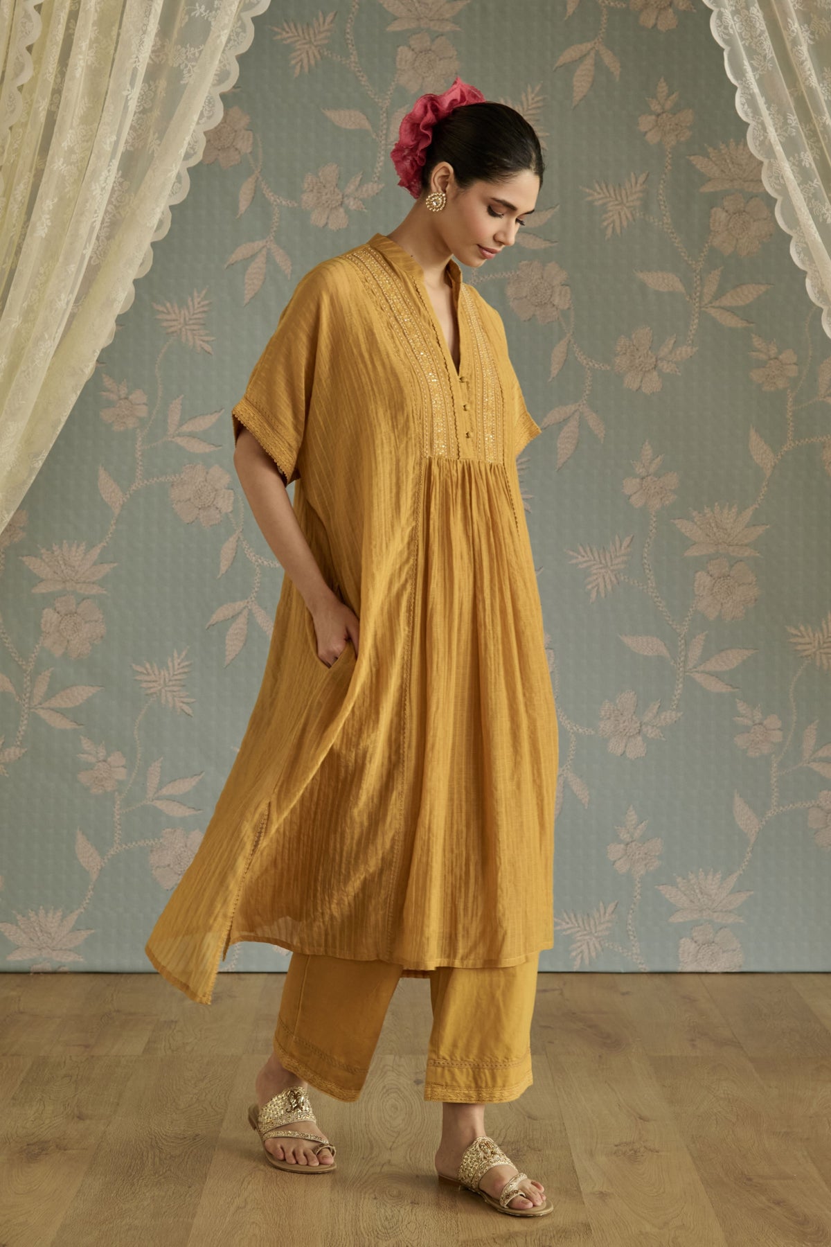 Yellow Ayat Kaftan Set