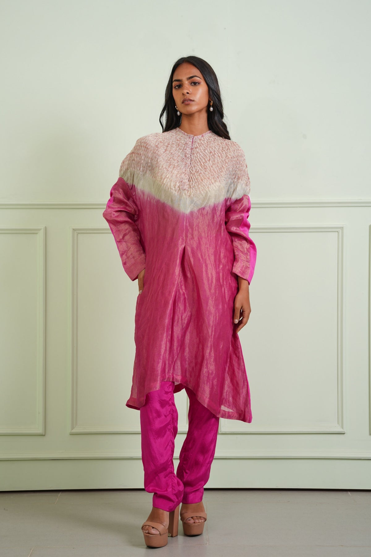 Pink Shibori Tissue Tunic
