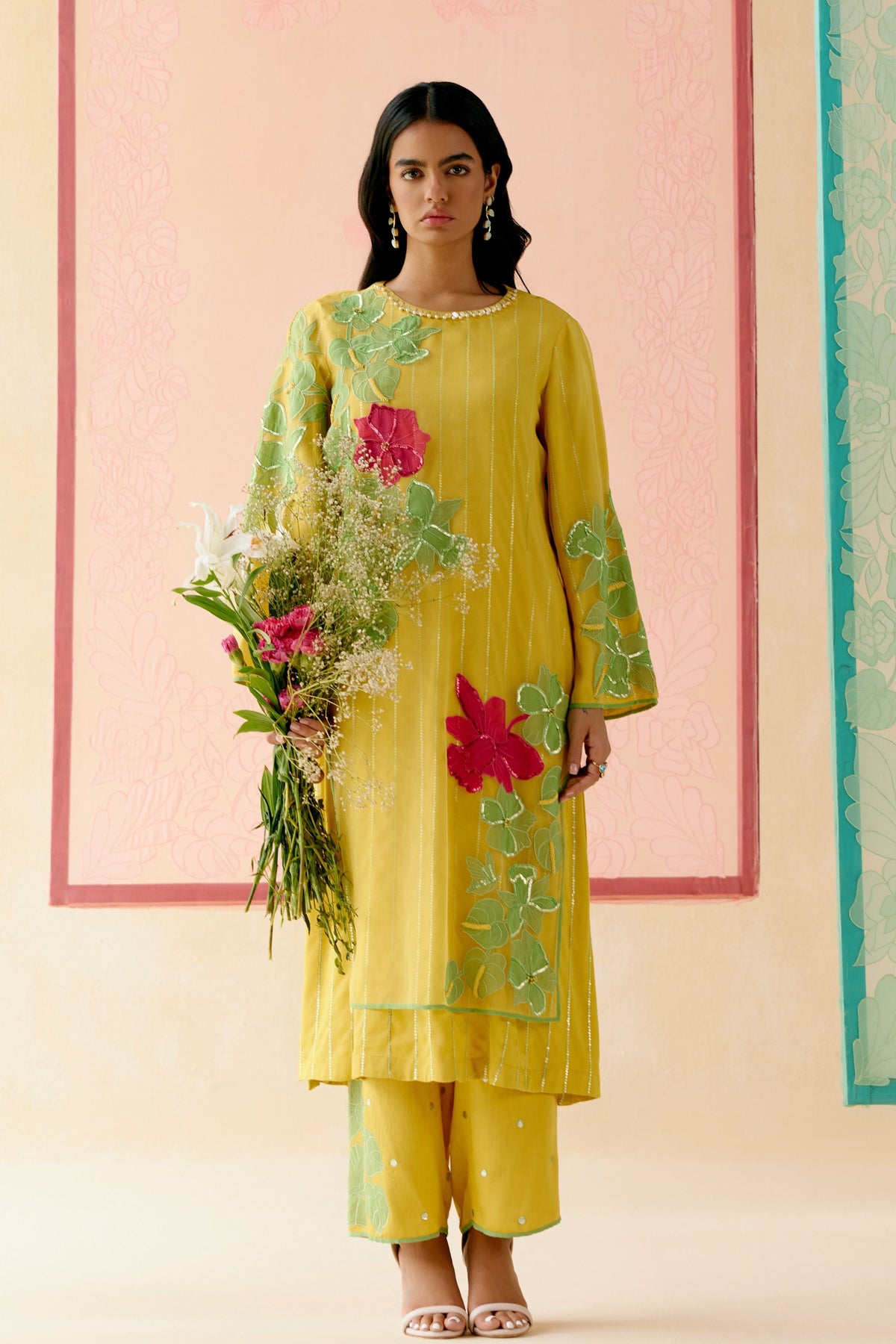 Mustard Colored Kurta Set