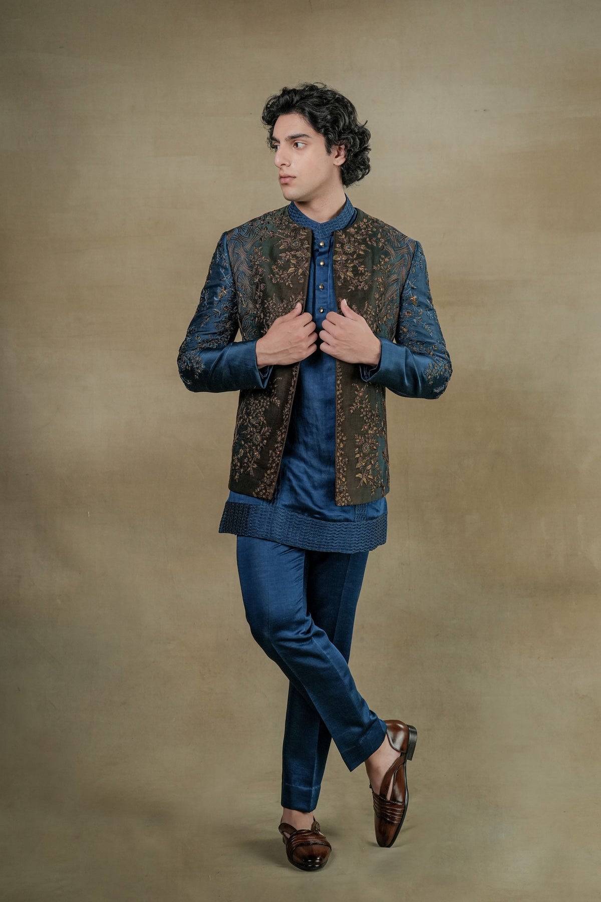 Teal &amp; Brown Short Jacket
