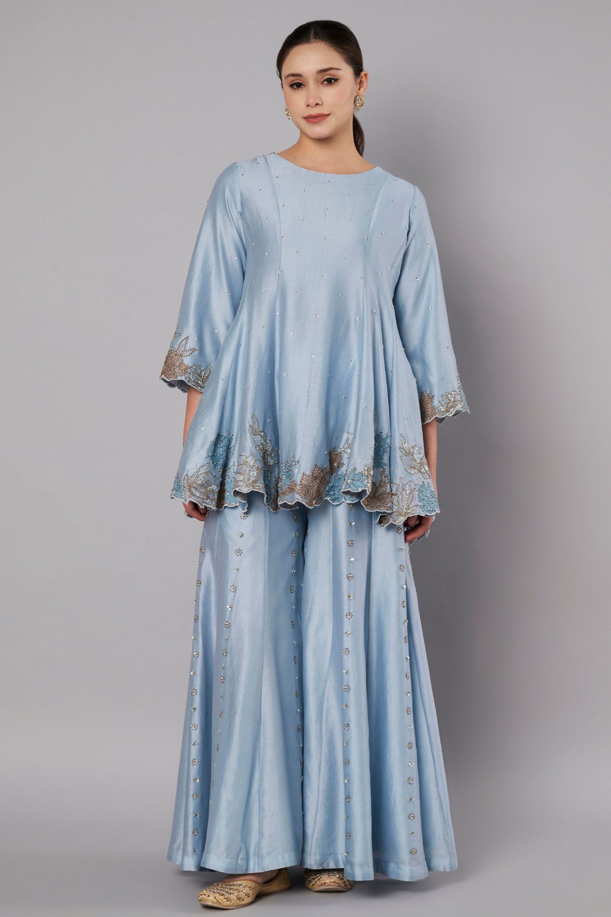 Meadow Dusty Blue Sharara Set