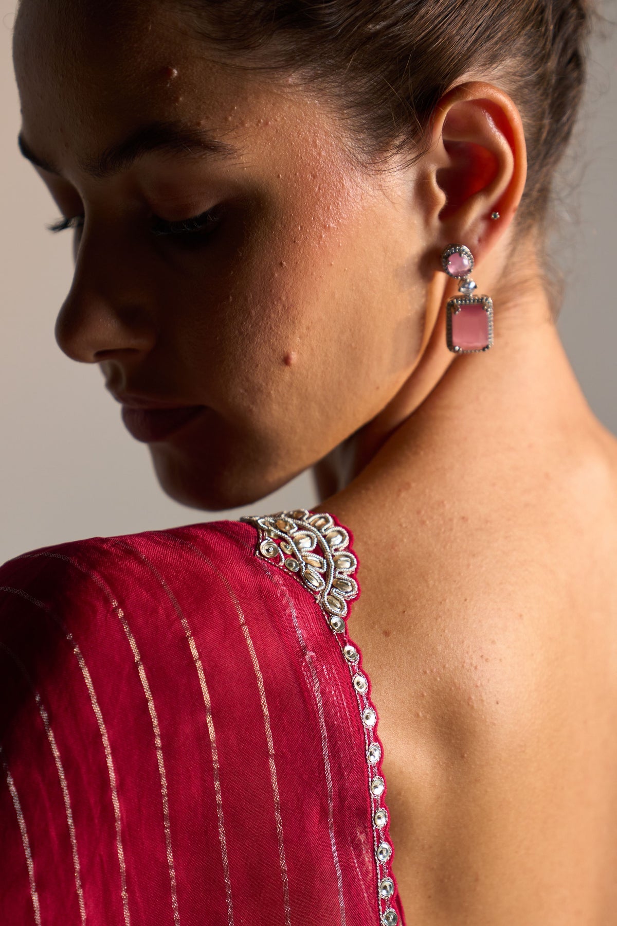 Cut Ruby Embroidered Lehenga Set