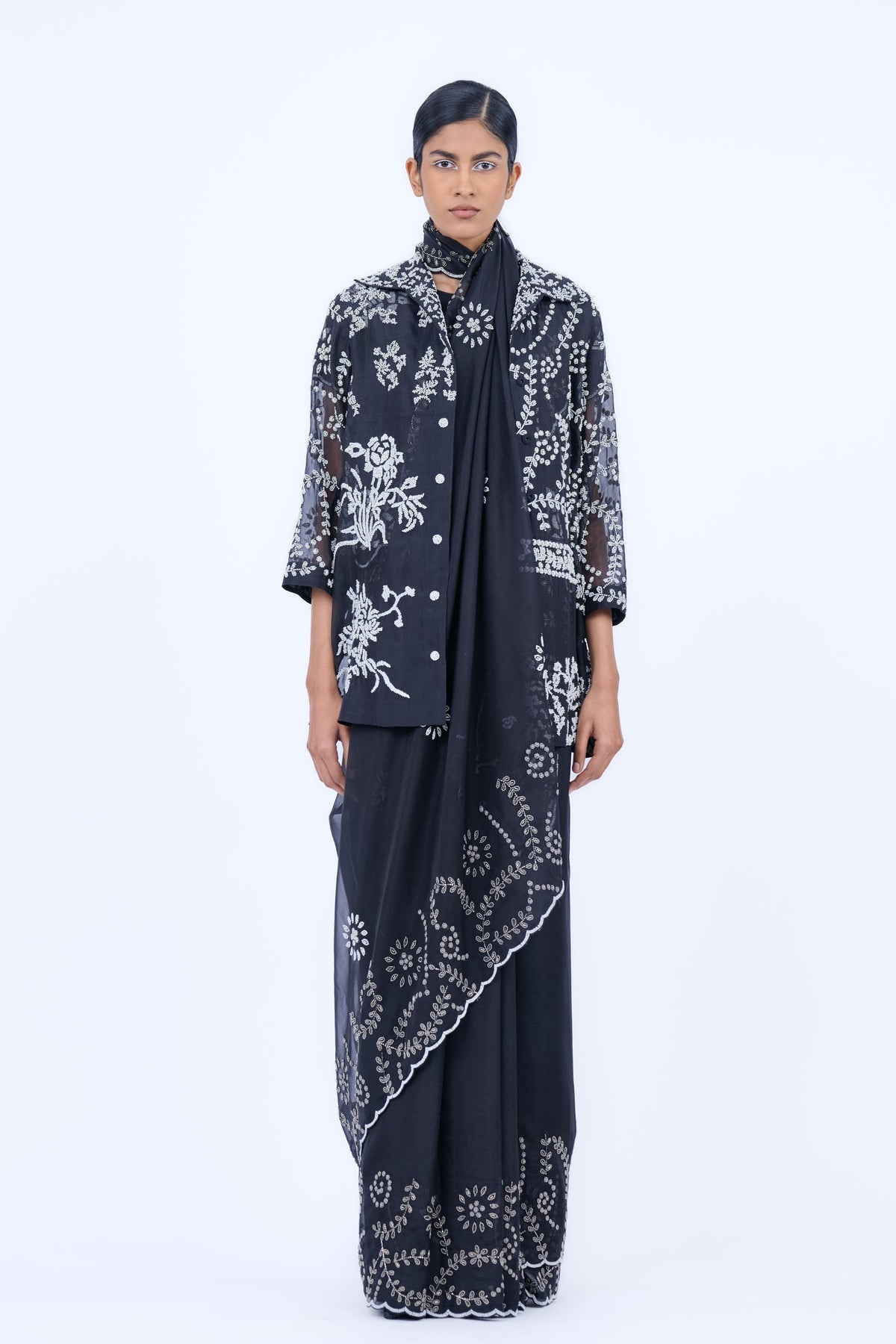 Beadwork Jacket in Silk Organza