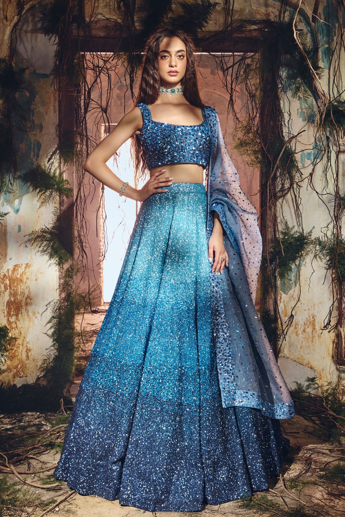 Ocean Starlight Lehenga Set