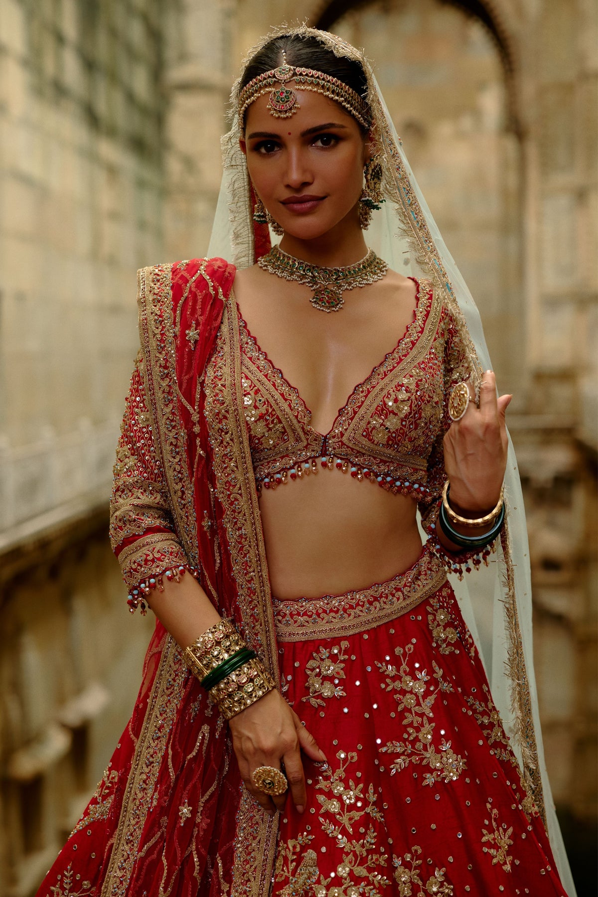Raw Silk Lehenga Set