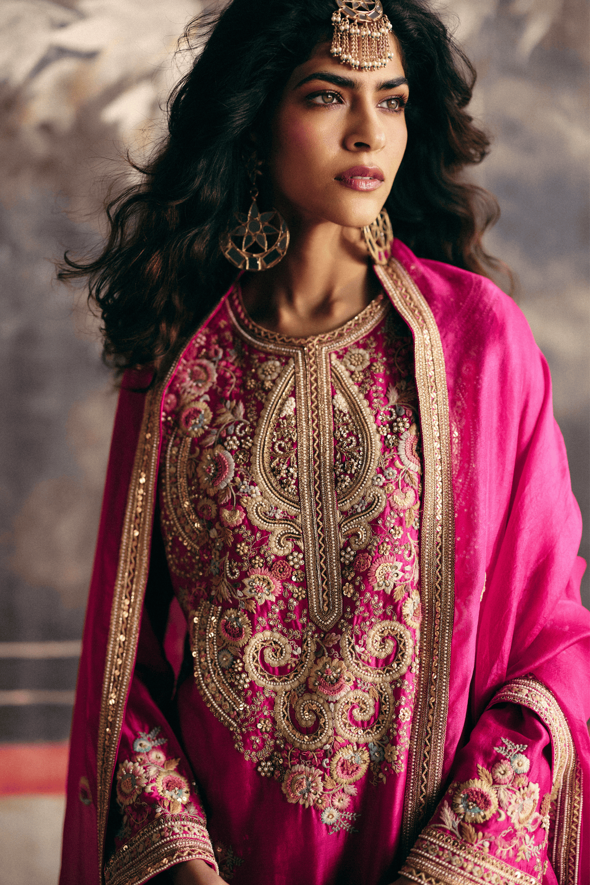 Fuchsia Pink Sharara Set