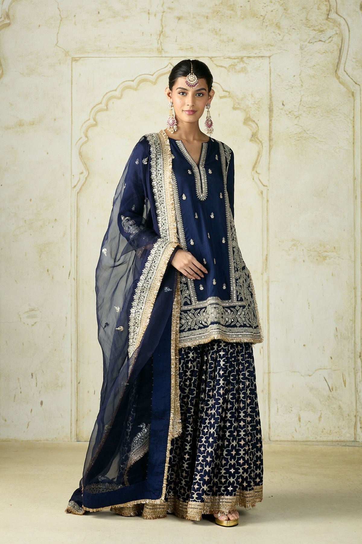 Navy Mumtaz Sharara Set