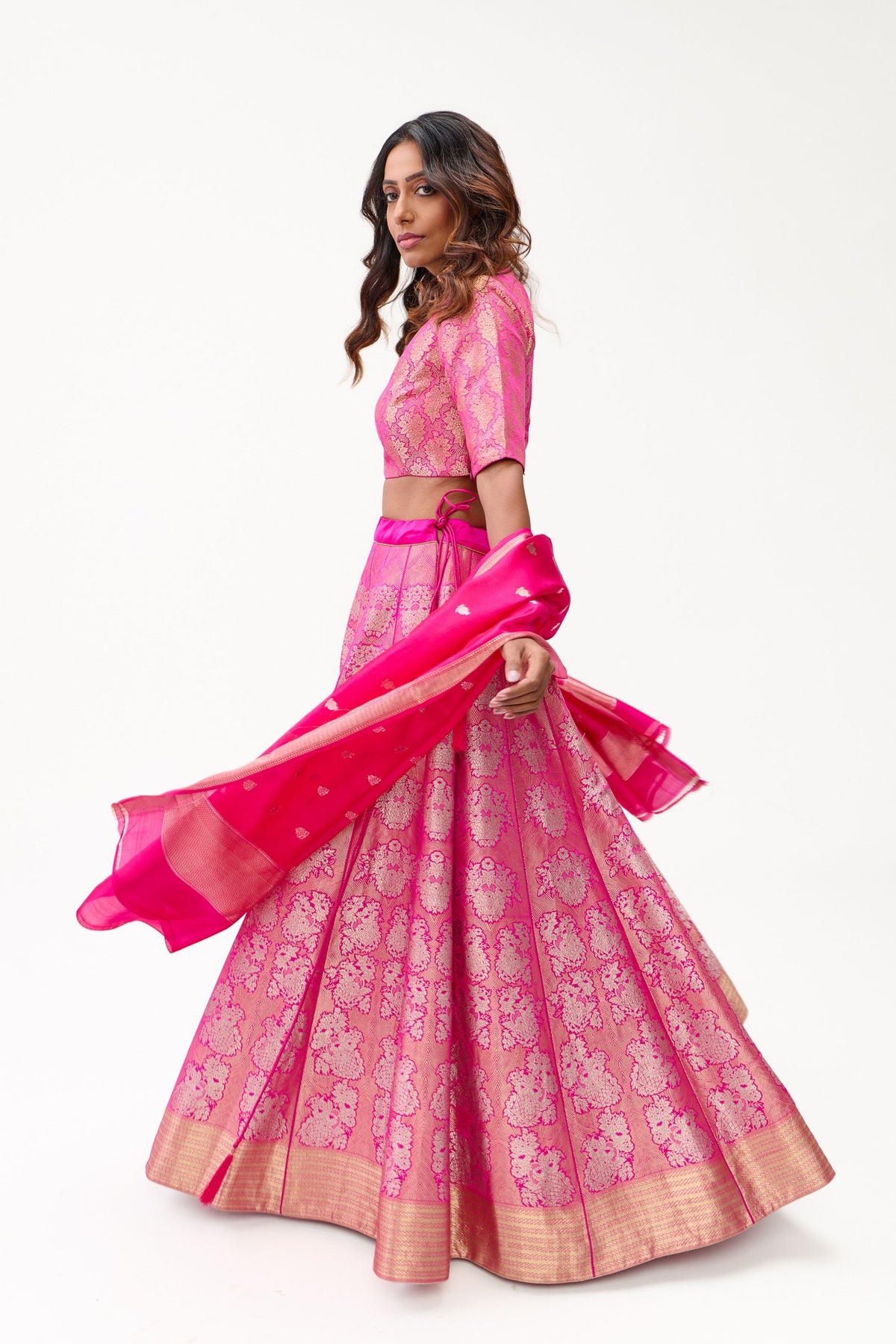 Rani Pink Gulhar Lehenga Set