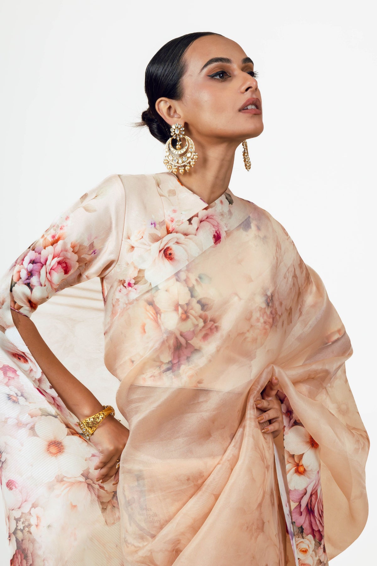 Lina Blossom Pink Organza Saree