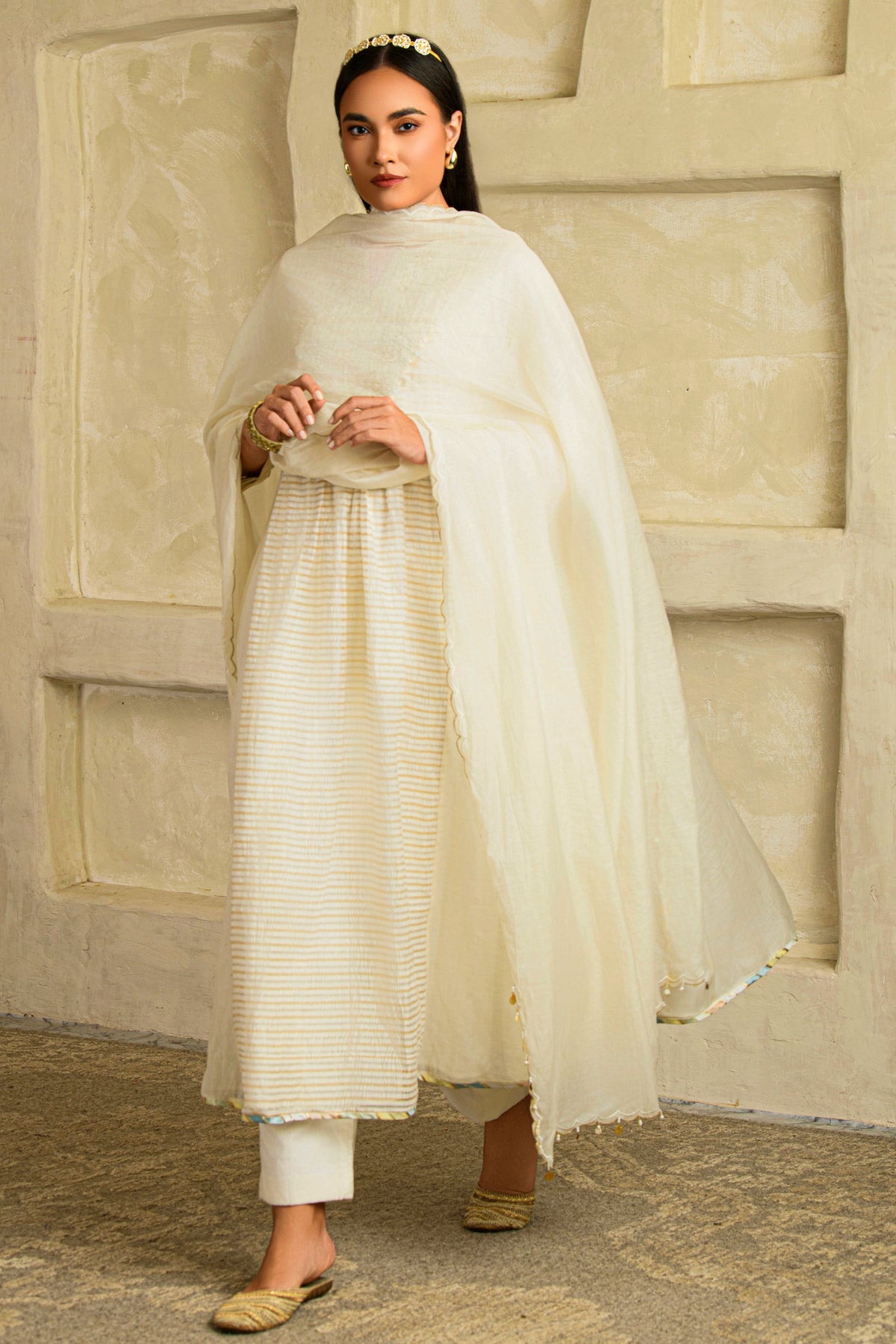 Aarzoo Chandrika Ivory Anarkali Set
