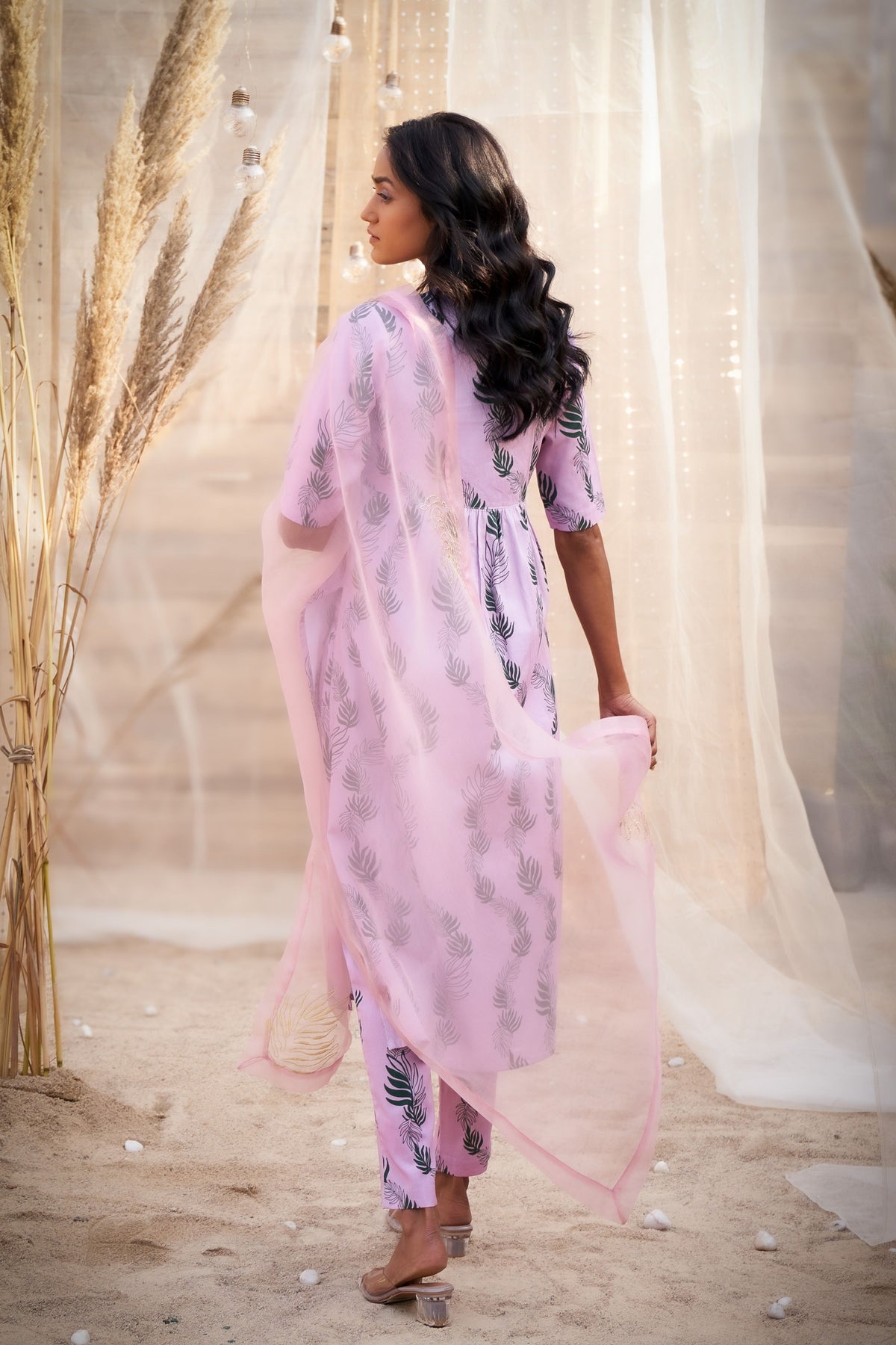 Reveria Printed Gathered Kurta Set
