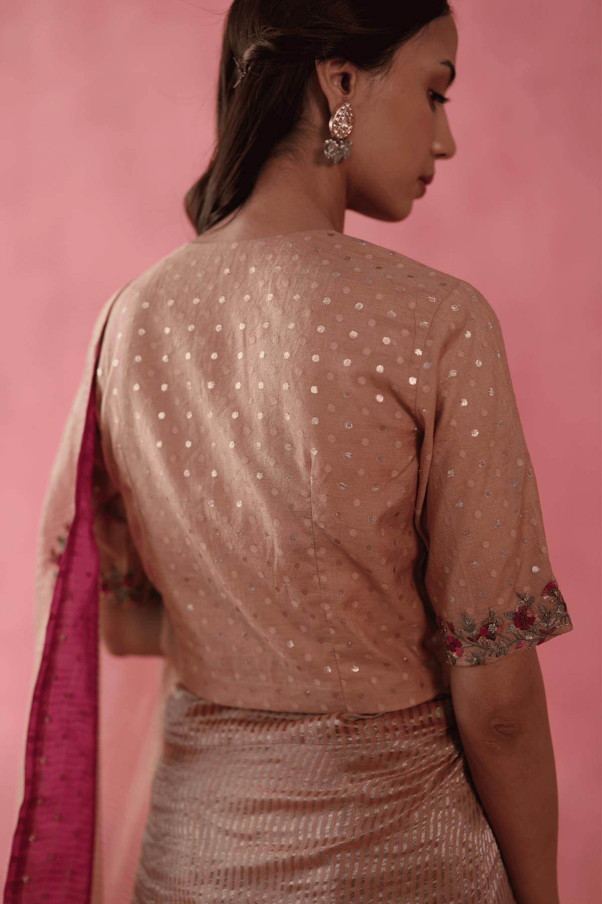 Beige Anjeer Saree