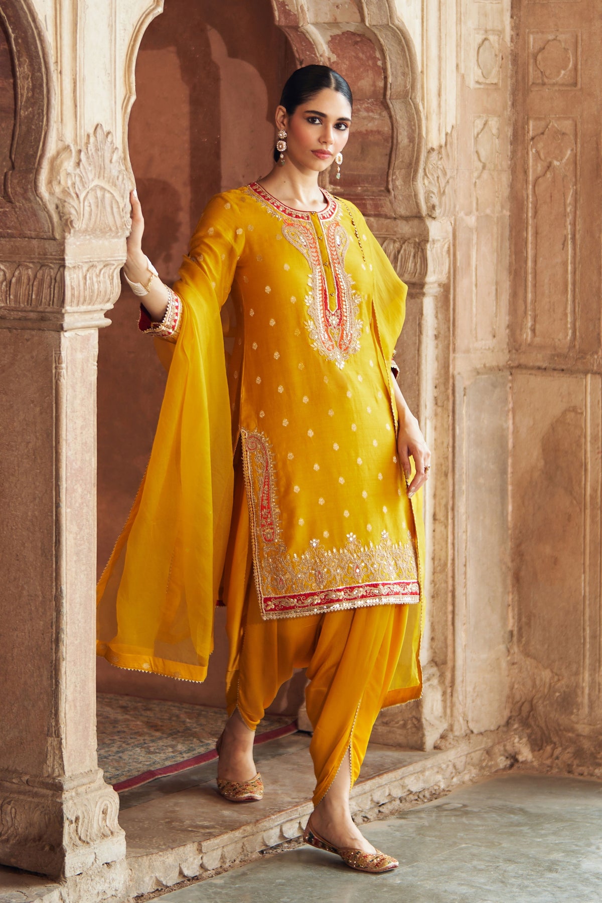 Fahmida Mustard Kurta With Salwar