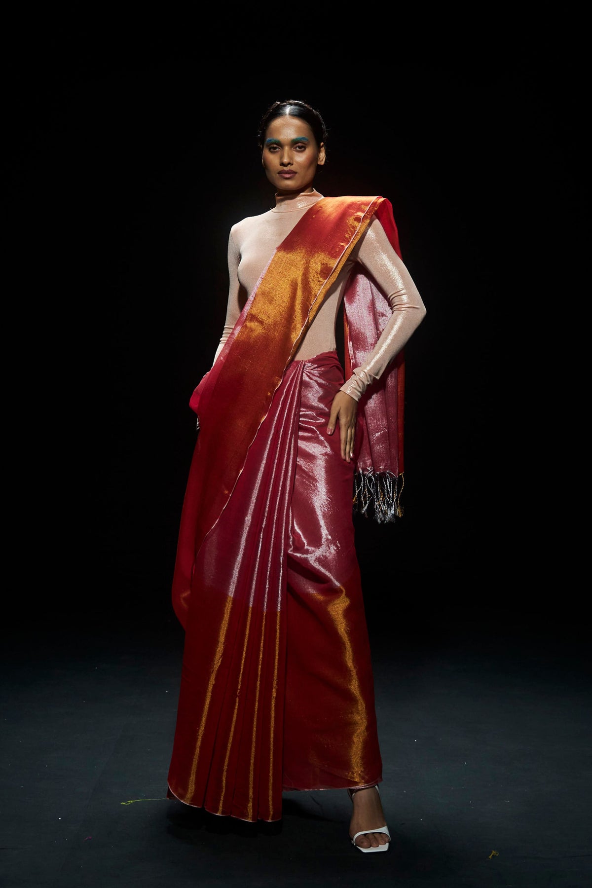 Orange Tissue Saree