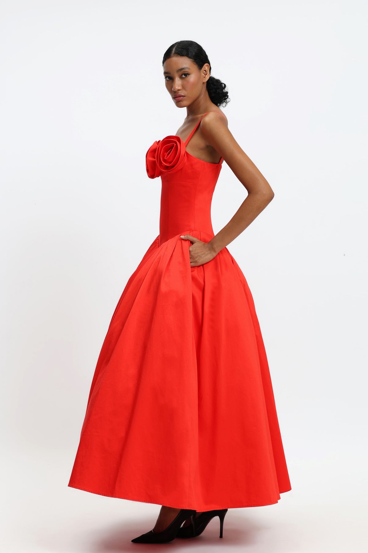 Red Corset Maxi Dress