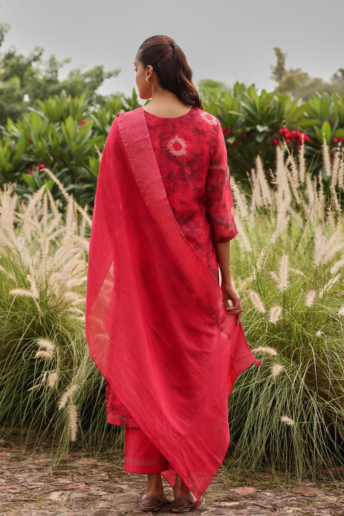 Rosewood Bloom Embroidered Kurta Set