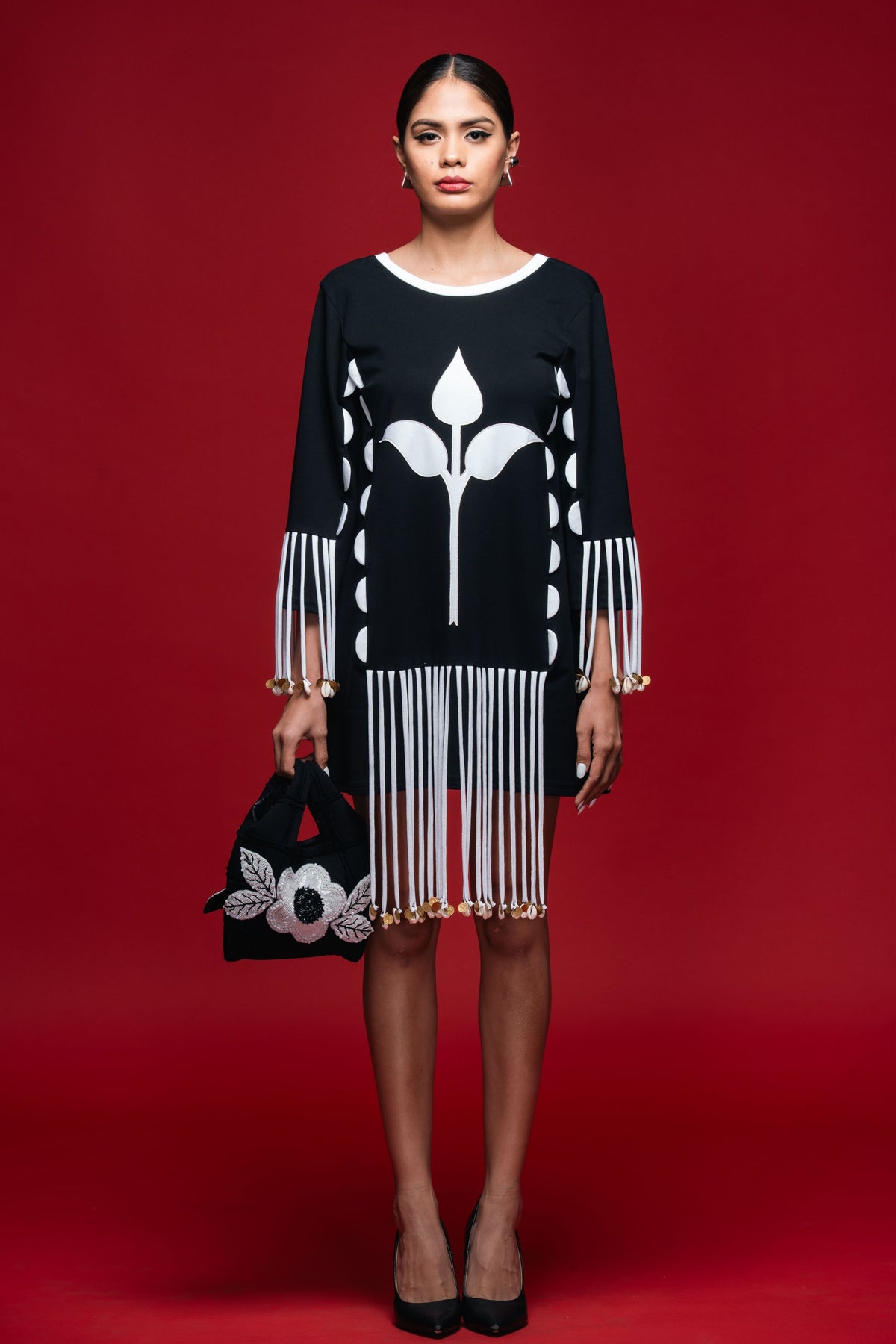 Trident Motif Mini Dress