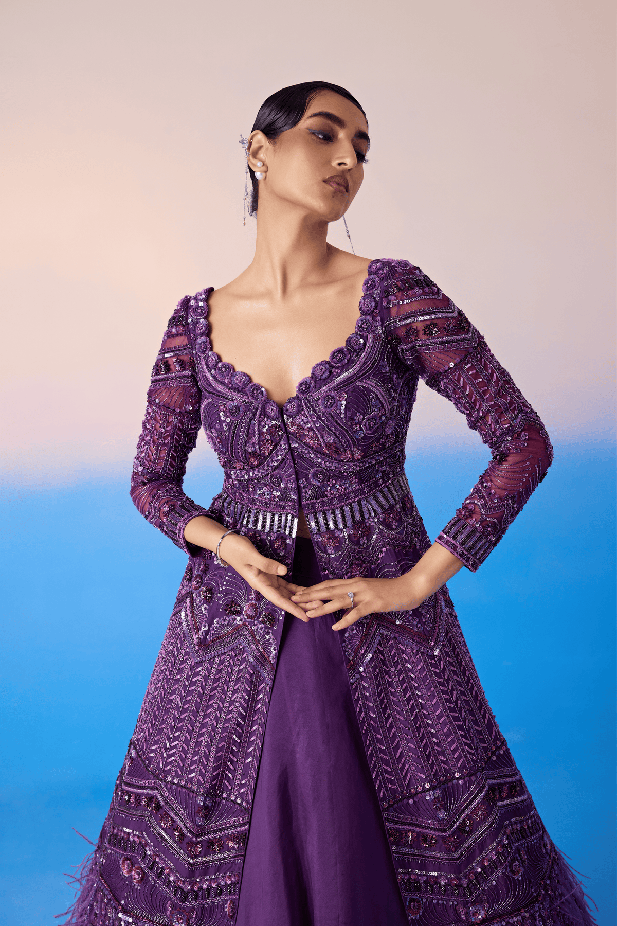 Midnight Purple Lehenga Set