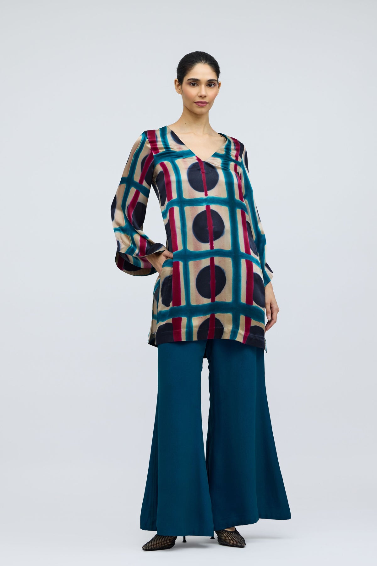 Bijlee Resist Dyed Silk Tunic Set