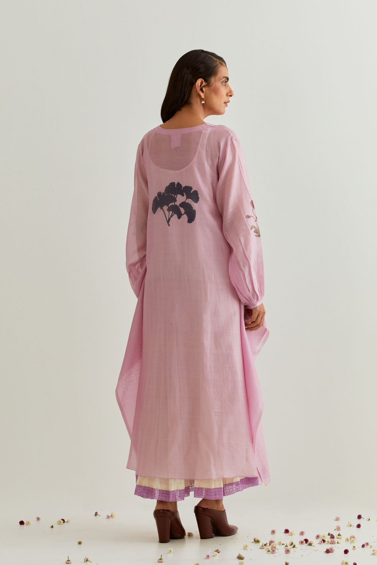 Purple Handwoven Chanderi Dress